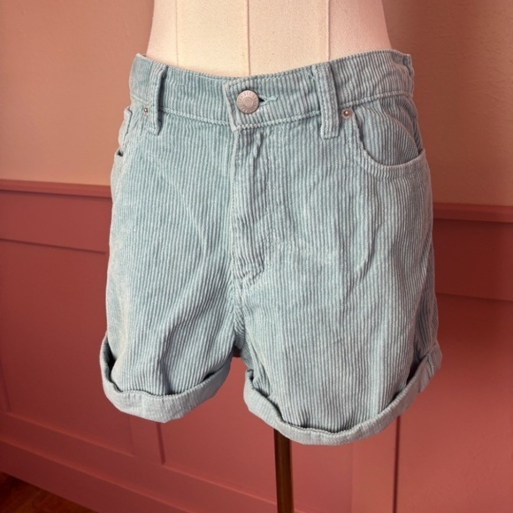 BDG corduroy high waisted booty shorts sz 28 blue summer festival